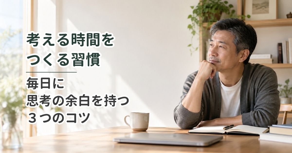 考える時間をつくる習慣｜毎日に思考の余白を持つ3つのコツ