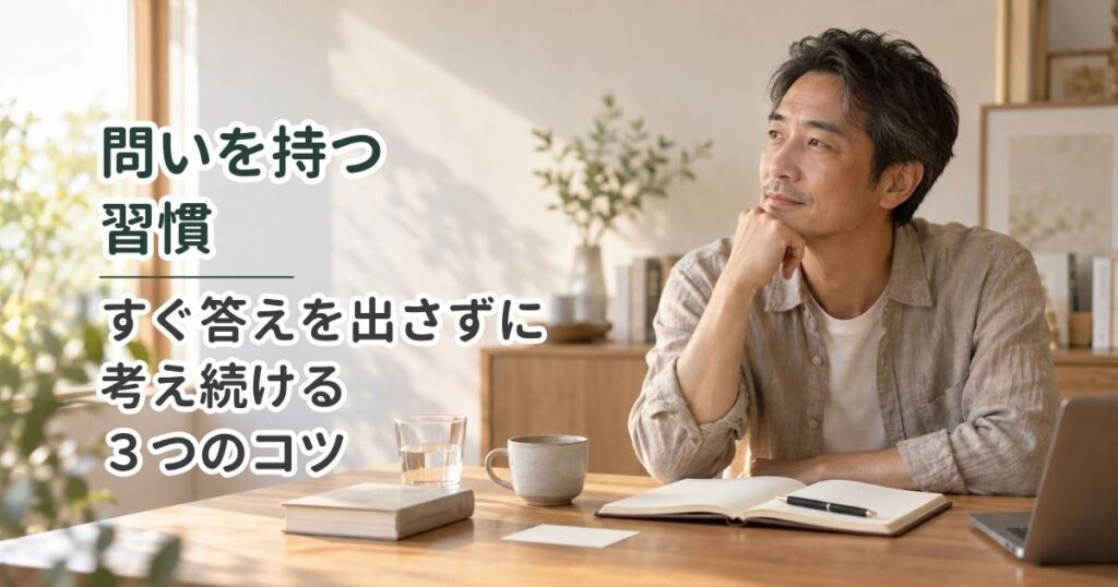 問いを持つ習慣｜すぐ答えを出さずに考え続ける3つのコツ