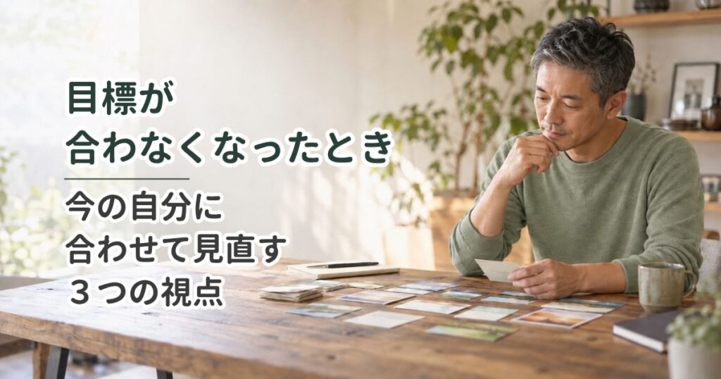 目標が合わなくなったとき｜今の自分に合わせて見直す3つの視点