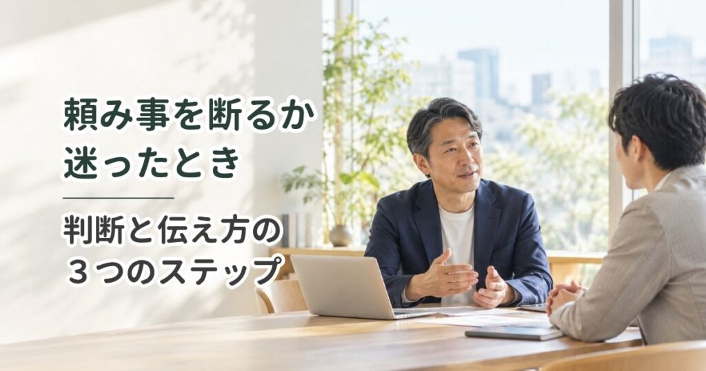 頼み事を断るか迷ったとき｜判断と伝え方の3つのステップ