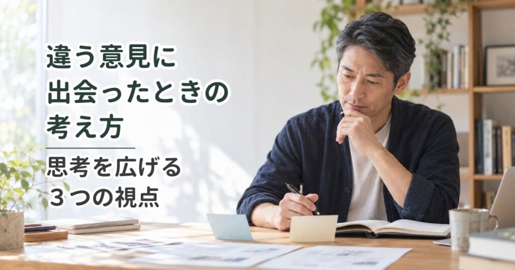 違う意見に出会ったときの考え方｜思考を広げる3つの視点