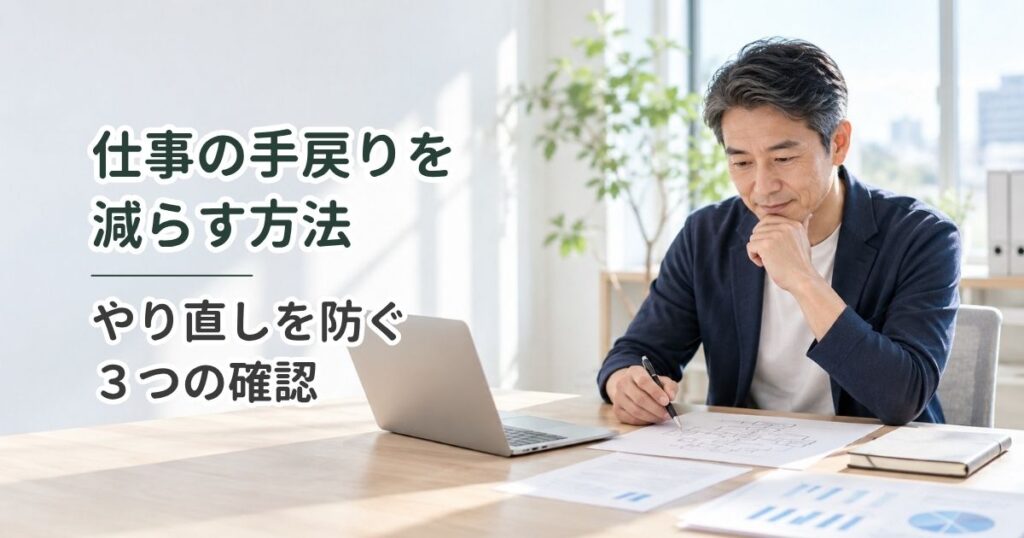 仕事の手戻りを減らす方法｜やり直しを防ぐ3つの確認