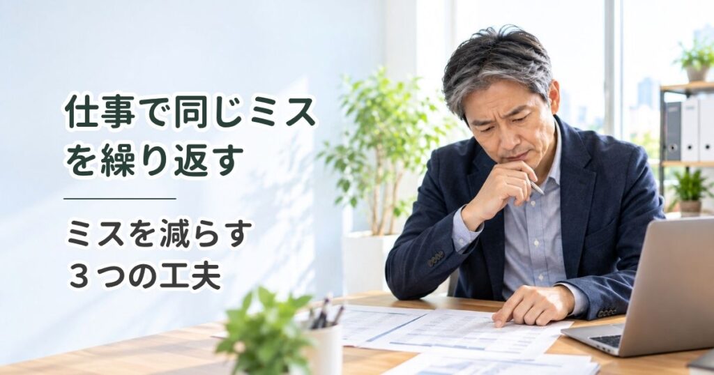 仕事で同じミスを繰り返す｜ミスを減らす3つの工夫